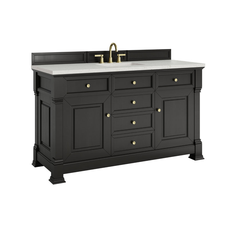 Brookfield Single Vanity, Widespread, Lime Delight, Black Onyx