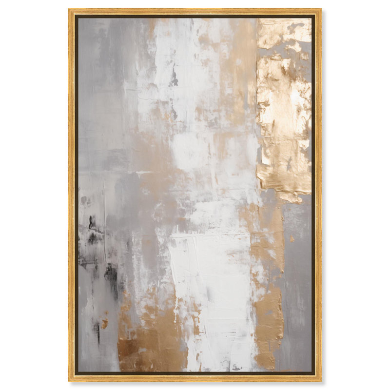 Toile Reminiscence III tissée par Art Remedy, H 16 po x l 11 po, Argent argent, Floater Frame