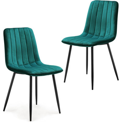 Aashild 87cm H Tufted Velvet Upholstered Side Chair in Green
