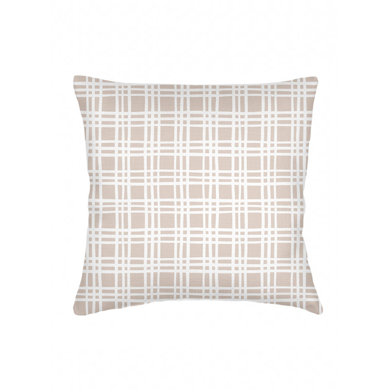 Printed Pillows Linen Plaid Accent Pillow, Beige, Square 26", Polyester