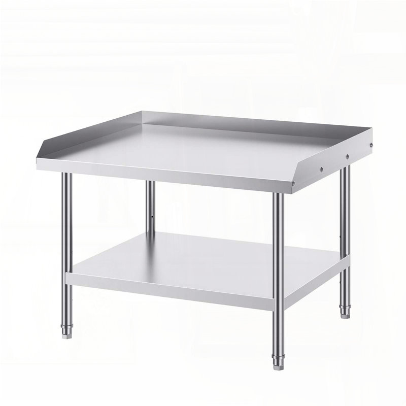 Table de travail en acier inoxydable - 30 x 36 pouces avec dosseret à 3 côtés, H 4,72 po x L 39,37 po x l 33,07 po