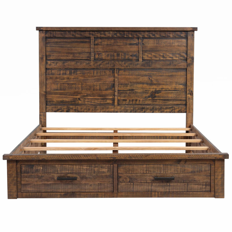 Solid Wood Standard Storage Bed