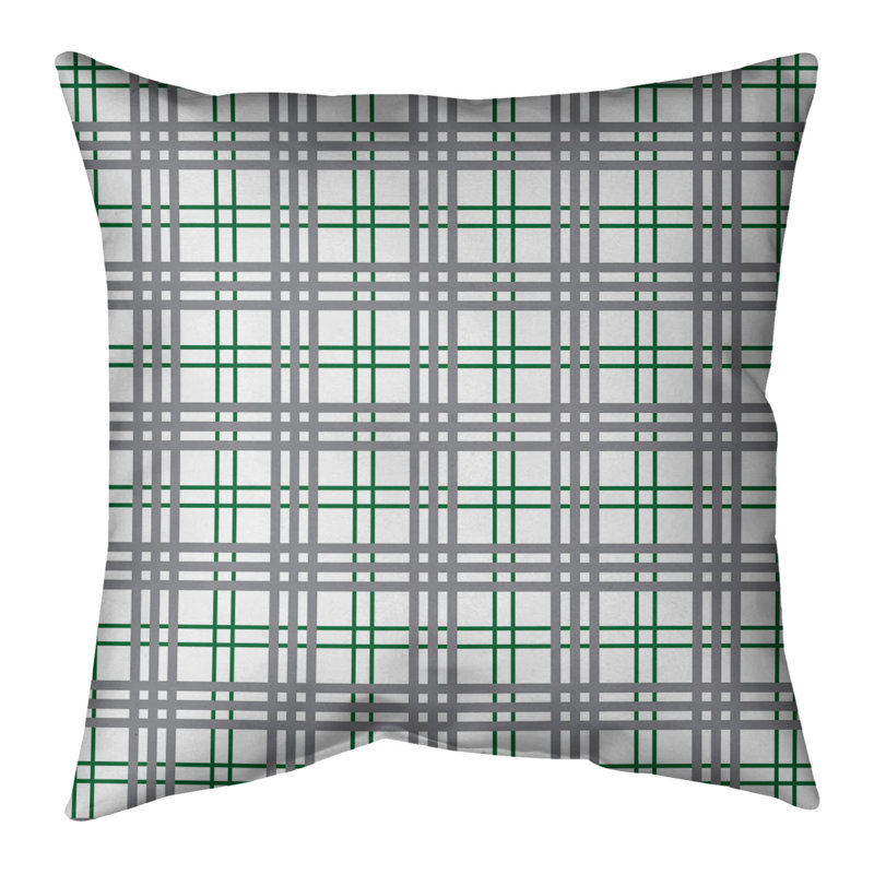 Housse de coussin Football Luxury, Blanc / vert / argent, 26 po x 26 po, Polyester sergé