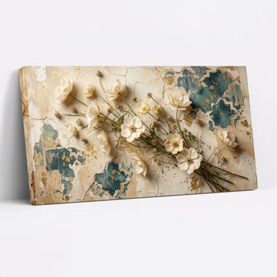 Ensemble d'une toile mosaïque florale