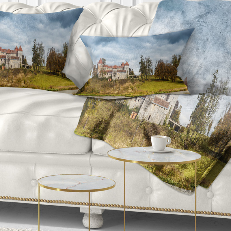 Castle imprimé paysage de photographie par le coussin lombaire lake