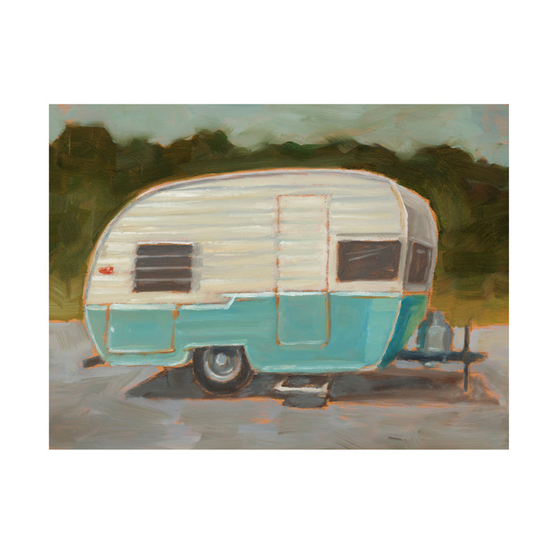 Art mural sur toile tendue - «Retro Camper I» par Ethan Harper pour décoration de salon, de chambre à coucher ou de bureau - 18 x 24