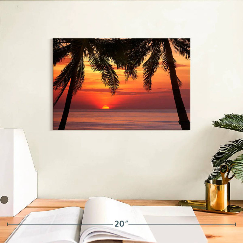 Gillard Palm Tree Beach Sunset, 8" H x 12" W