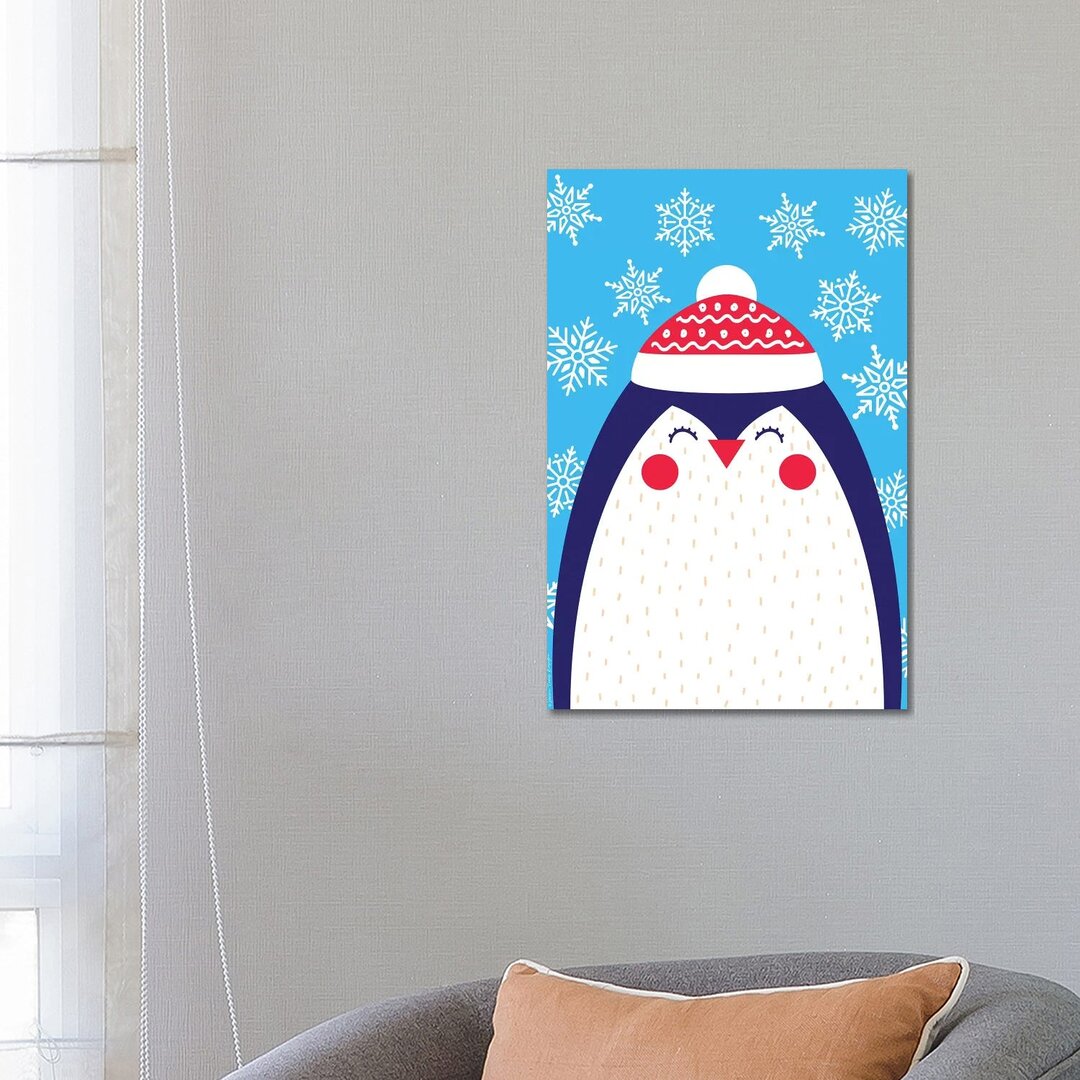 Schneeflocken-Pinguin von Seven Trees Design - Galerie-verpackte Leinwand Giclée