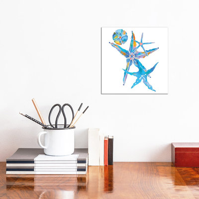 Three Starfish And A Sand Dollar by Jo Lynch - Wrapped Canvas Gallery-Wrapped Canvas Giclée