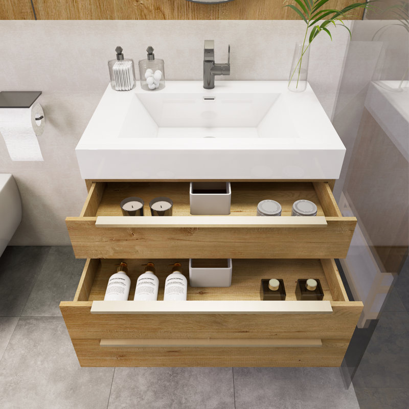 Ensemble de meuble-lavabo simple 29,8 po Uinta, Chêne