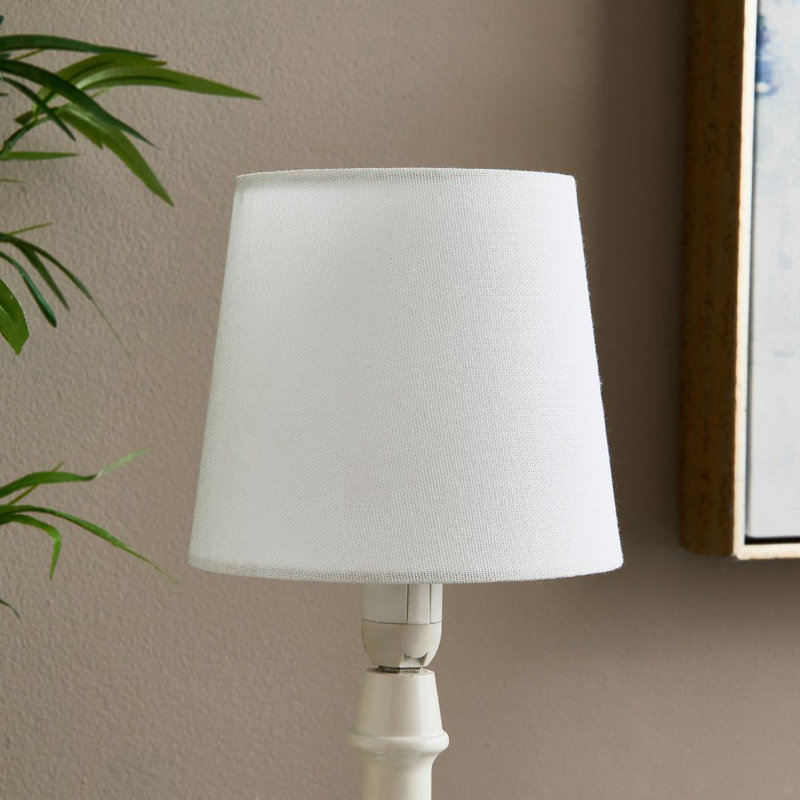 12.5cm H Linen Drum Lamp Shade ( Clip On ) in White