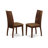 5 Piece Dinette Set for 4 Includes a Round Dining Room Table with Pedestal and 4 Linen Fabric Dining Chairs, Mahogany-1782436618
