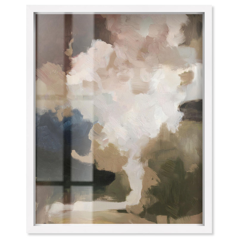 «Mute Tones I Boho Art Shadowbox» par Art Remedy, H 31 po x l 25 po, Blanc