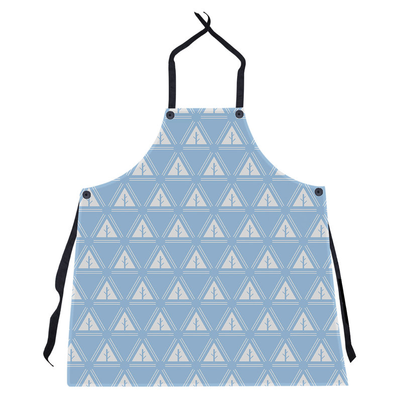 Tablier d’arbres minimaliste monochrome Barbra, Bleu sarcelle / blanc