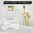 SUMERAIN Freestanding Tub Faucet Filler with Watersense Hand Shower, 360° Swivel Spout Floor Mount Bathtub Faucet, Brushed Gold-120766980