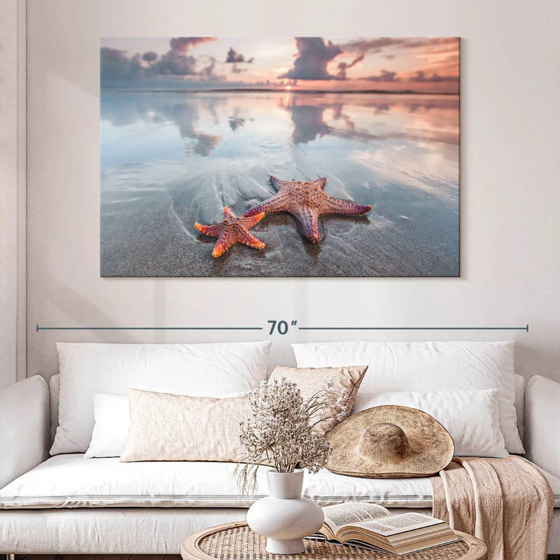 Paire d'étoiles de mer Brampt Beach, H 34 po x l 51 po