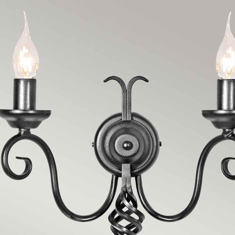 Ballycastle Candle Wall Light, Black