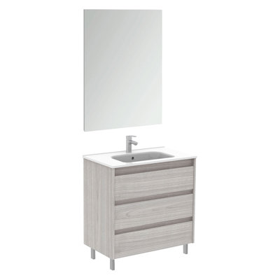 Ensemble de meuble-lavabo simple avec miroir l 32 po x P 18 po x H 33 po
