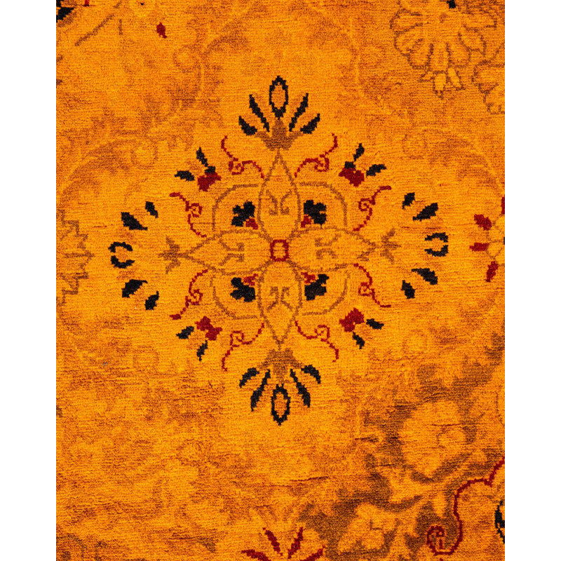 Cye One-of-a-Kind Rectangle 6' 2" X 8' 10" New Age Wool Area Rug Gold