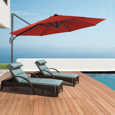 10FT Cantilever Patio Umbrella, Ultimate Outdoor Comfort with 360° Rotation and Canopy Angle Adjustment