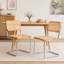 19.3" H Mid-century Modern Cantilever Dining Chair With Cane Back And Seat, Metal Frame (set Of 6)