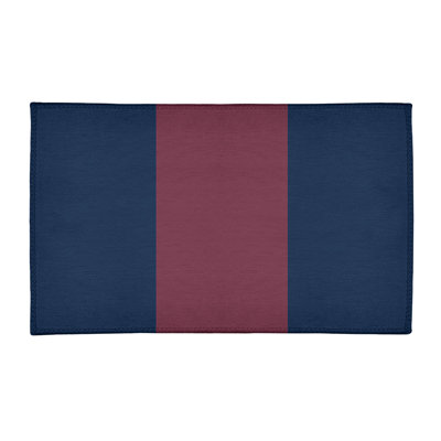 Tapis bleu marine/vin rayé