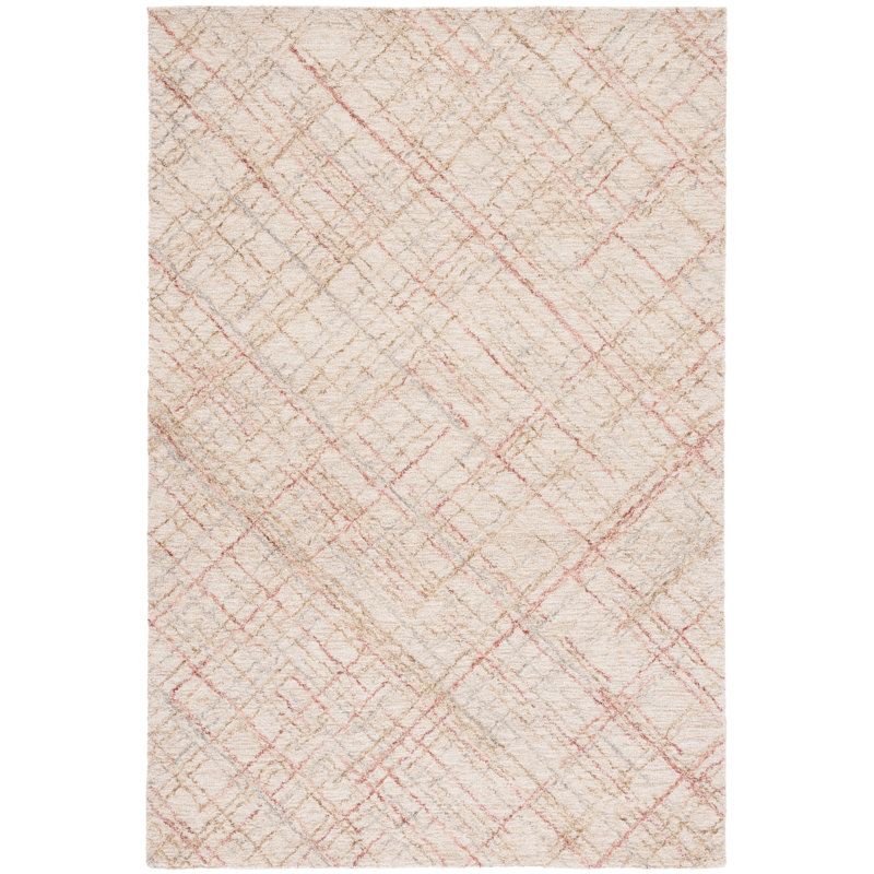 Tapis abstrait tissé à la main Menendez, Rectangle 4 pi x 6 pi
