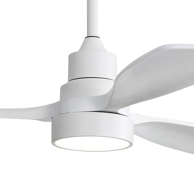 Ventilateur de plafond moderne à 3 pales 48 po avec télécommande et ensemble d'éclairage Nicola, Blanc avec pales blanches