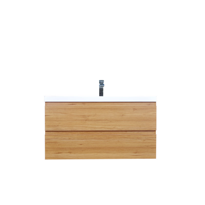 41.5'' Wall Mounted Single Bathroom Vanity Base Only, Natural Oak