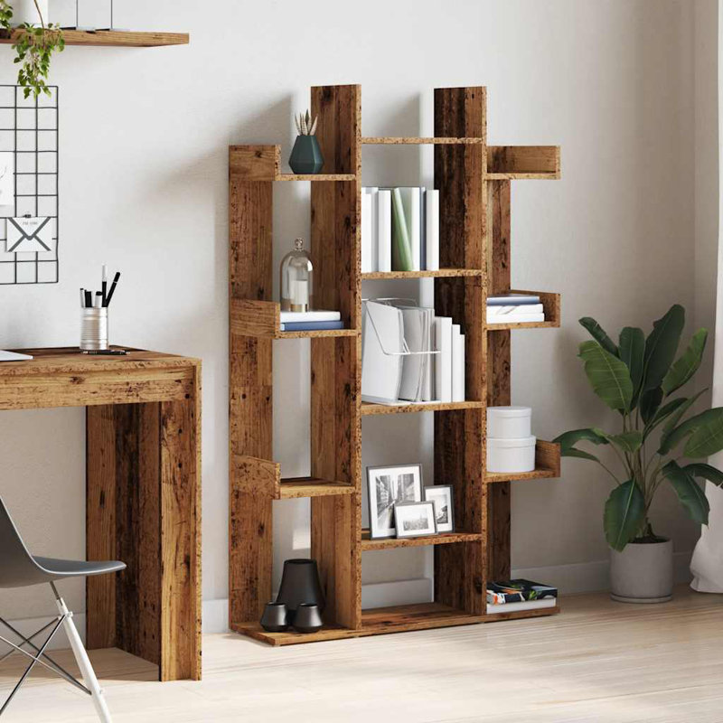 Ayal 140cm H x 86cm W Library Bookcase, Old Wood