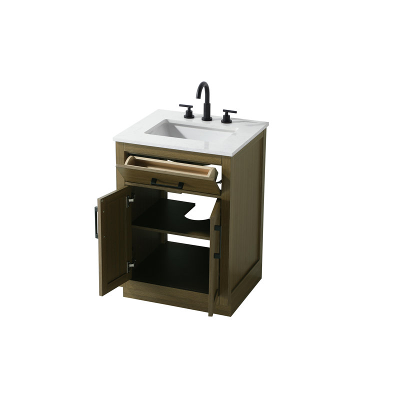 Ahner 24 inch Single Bathroom Vanity, Chestnut Brown