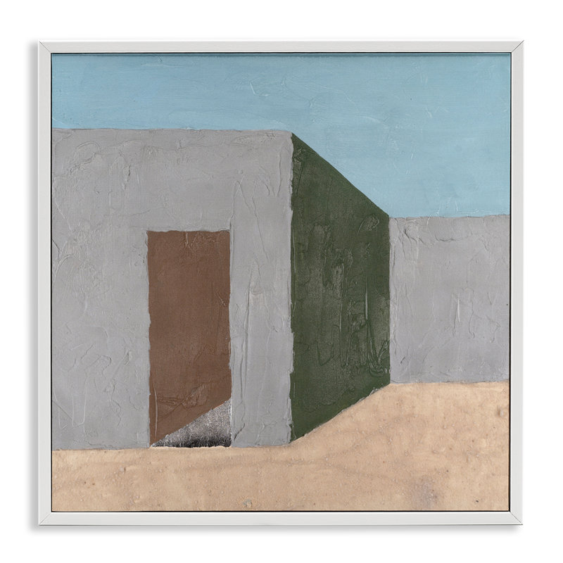 Sud-ouest d'Adobe, estampe numérique de Michael Willett, H 12 po x l 12 po, Giclée encadrée noir minuit