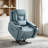 Power Lift Recliner – Massage & Heat, Lay Flat Leather, USB, Cup Holders, Power Headrest, Independent Backrest, Navy-1009350252