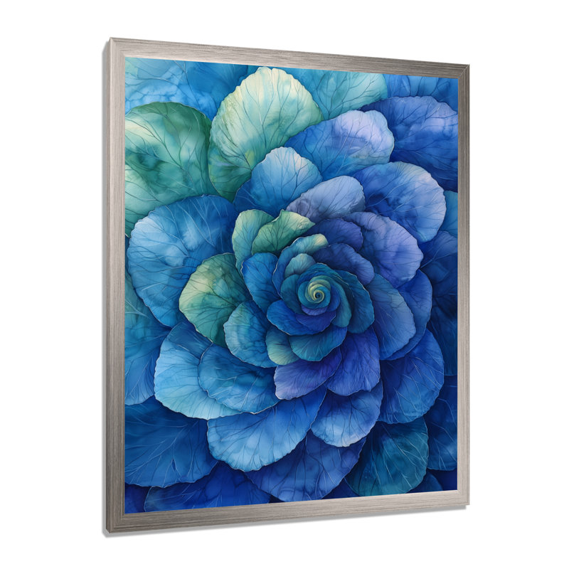 Beverly - Floral Canvas Art Print, 40" H x 30" W, Picture Framed, Silver