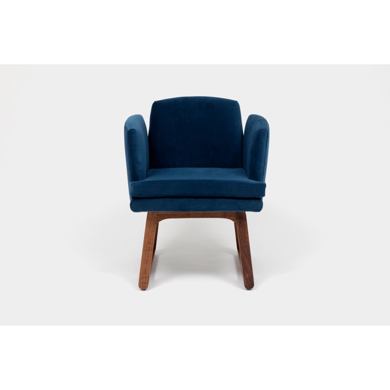 Allison 18'' H Velvet Upholstered Armchair, Admiral