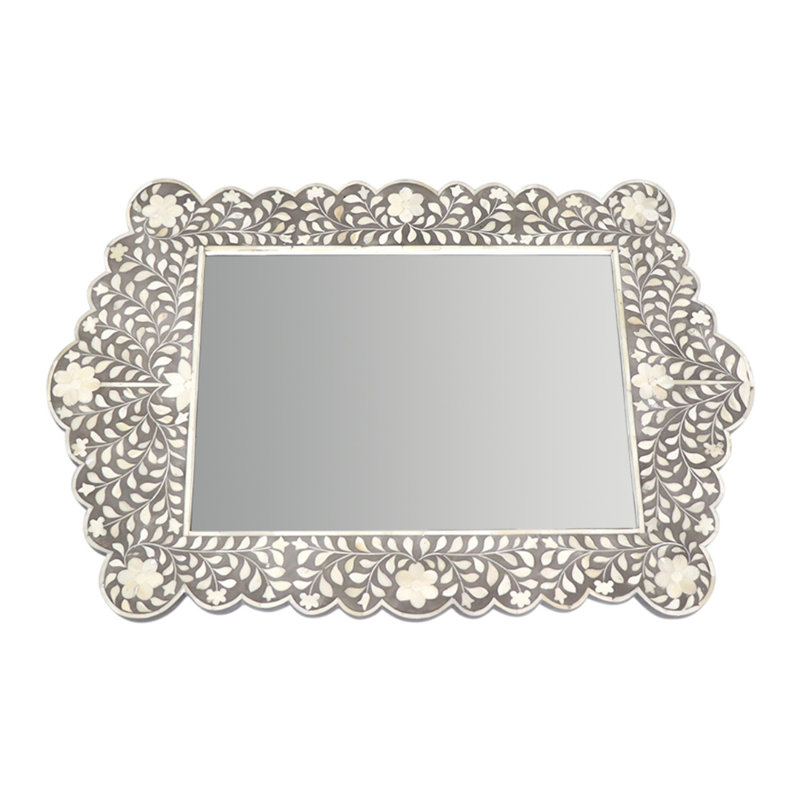 Miroir d'appoint mural Bone, gris