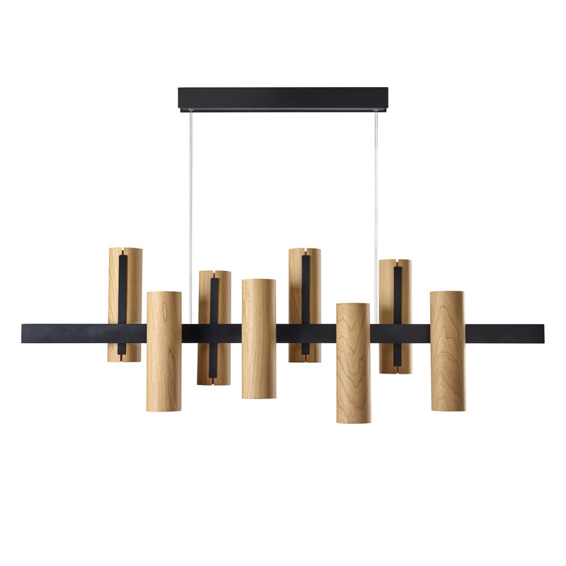 Black Note 8 - Light LED Pendant, Matte Black, 2700K Bulb Temperature, Ivory White