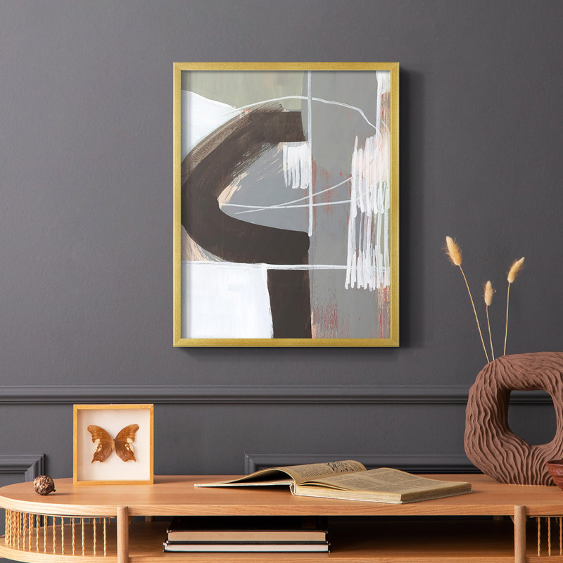 «Arching Neutrals IV», reproduction encadrée - bois massif, Or, H 14 po x l 11 po
