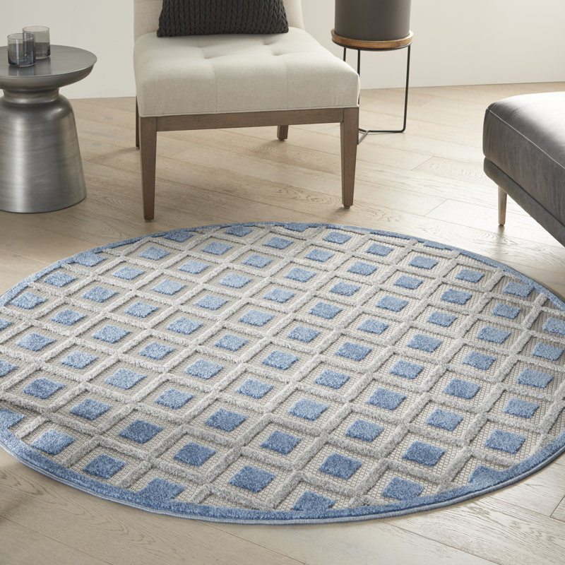 Tapis bleu Newton Houndstooth, Rond 4 pi