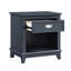 Table de chevet bleu marine, design classique, un tiroir avec glissières à roulement, tablette de rangement pour tablette inférieure et, look pour chambre à coucher, aucun assemblage requis-870195443