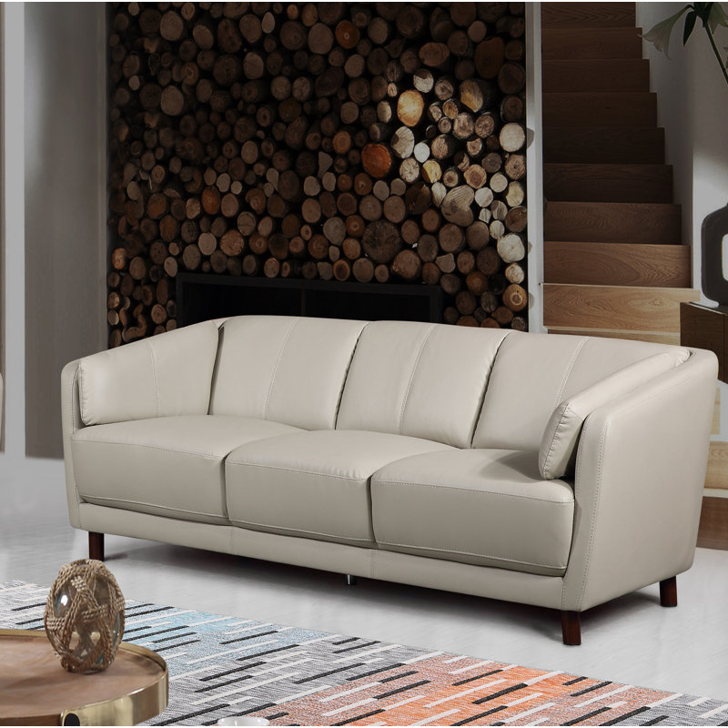 Evertsen 55.9'' Faux Leather Loveseat, Gray, 29"H x 55"W x 33"D