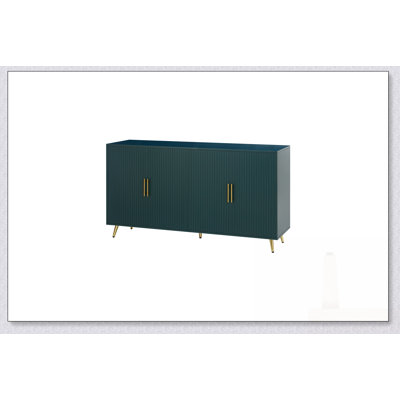 Wood Sideboard With Storage Cabinet, Adjustable Shelves, And Media TV Console For Living Room And Bedroom