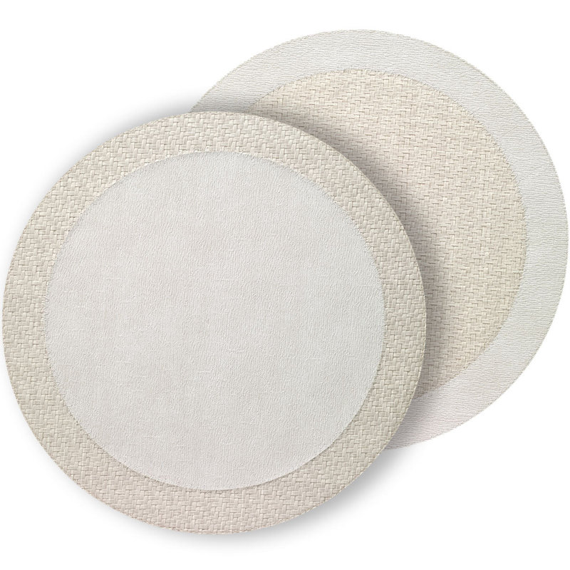 Halo Vinyl Round Placemat, Cream/Antique White