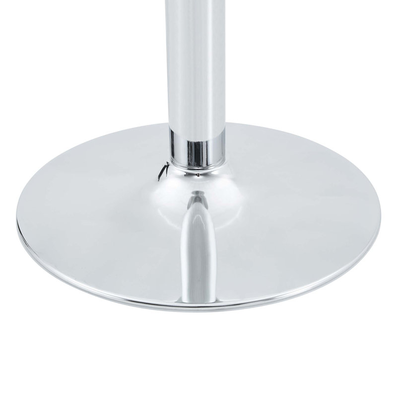 Table basse ronde en verre trempé avec base en métal argenté, Transparent;Silver