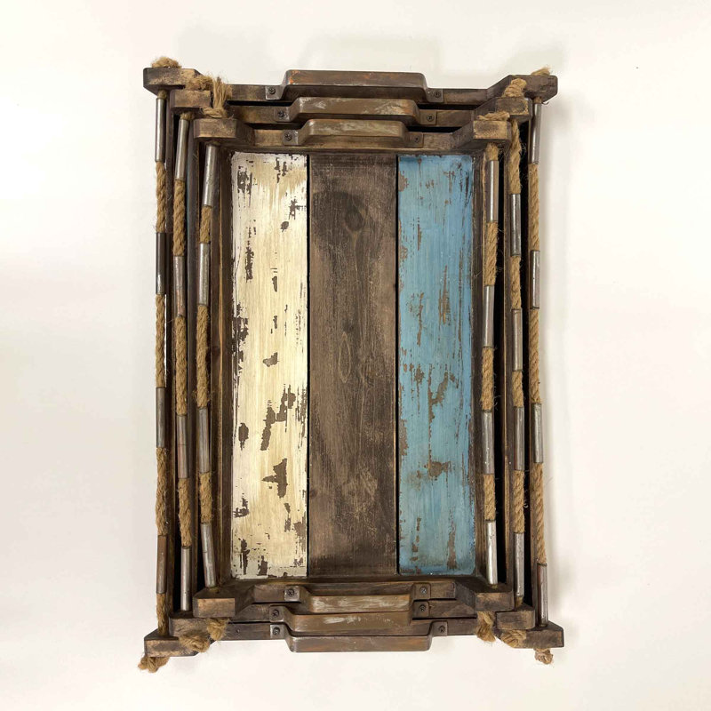 Plateau en bois massif Semmes - ensemble de 3