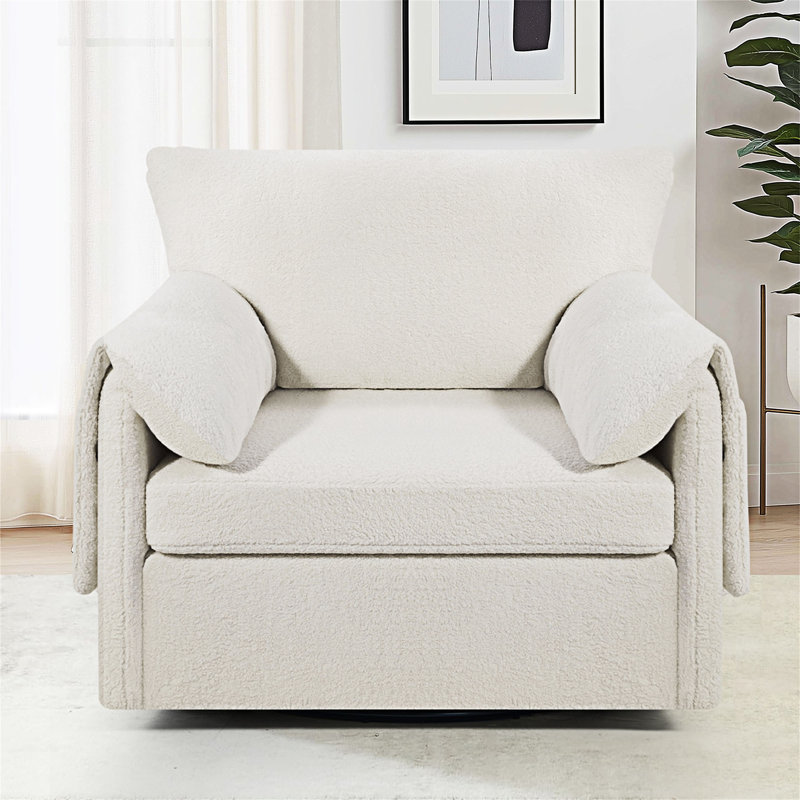 Fauteuil d'appoint pivotant, Blanc Teddy Teddy