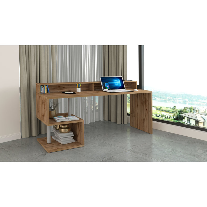 Nang Computer Desk, 92.50cm H x 180cm W x 60cm D, Brown
