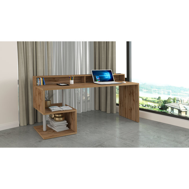 Nang Computer Desk, 92.50cm H x 180cm W x 60cm D, Brown