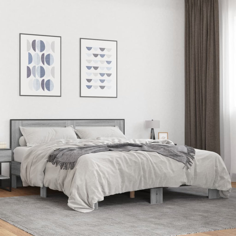 Olgun Open-Frame Bed, Kingsize (5'), Grey Sonoma