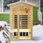 Sauna extérieur Brennor pour 2 personnes avec chauffage infrarouge lointain et fabrication en vieux sapin